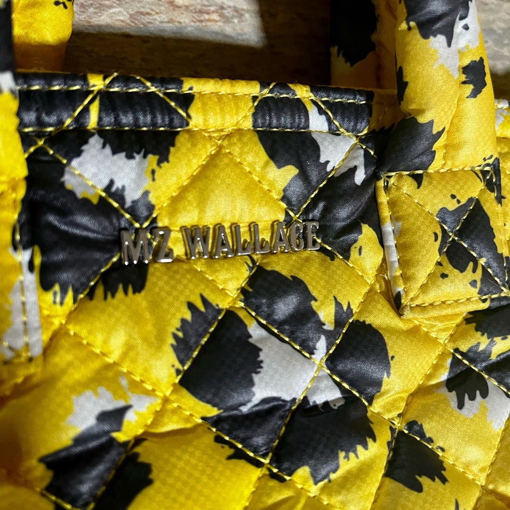 MZ Wallace Micro Sutton Yellow Leopard Quilted Crossbody Women's Bag - Picture 5 of 16